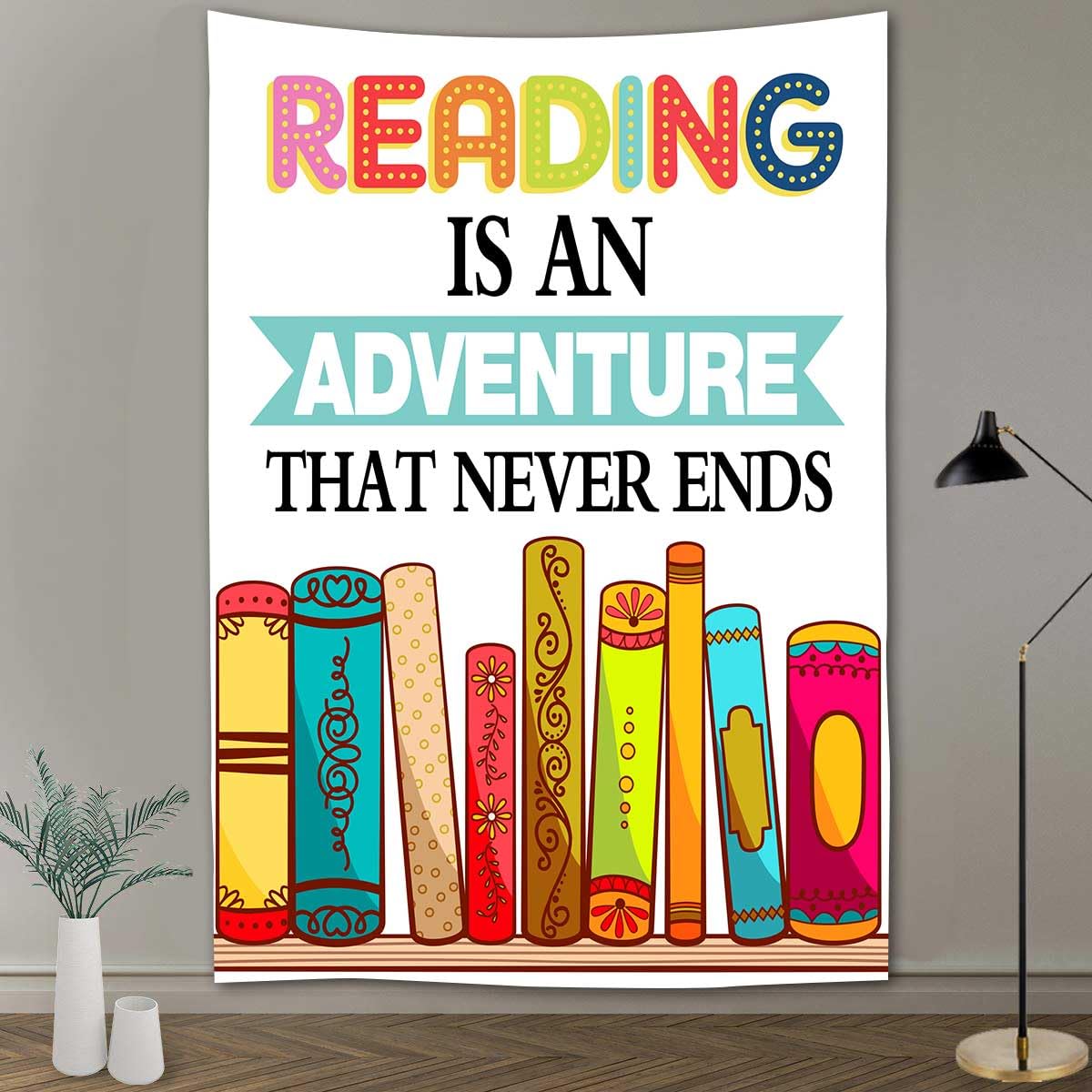 Amazon.com: FEASRT Reading Tapestry, Colorful Books Reading is an
